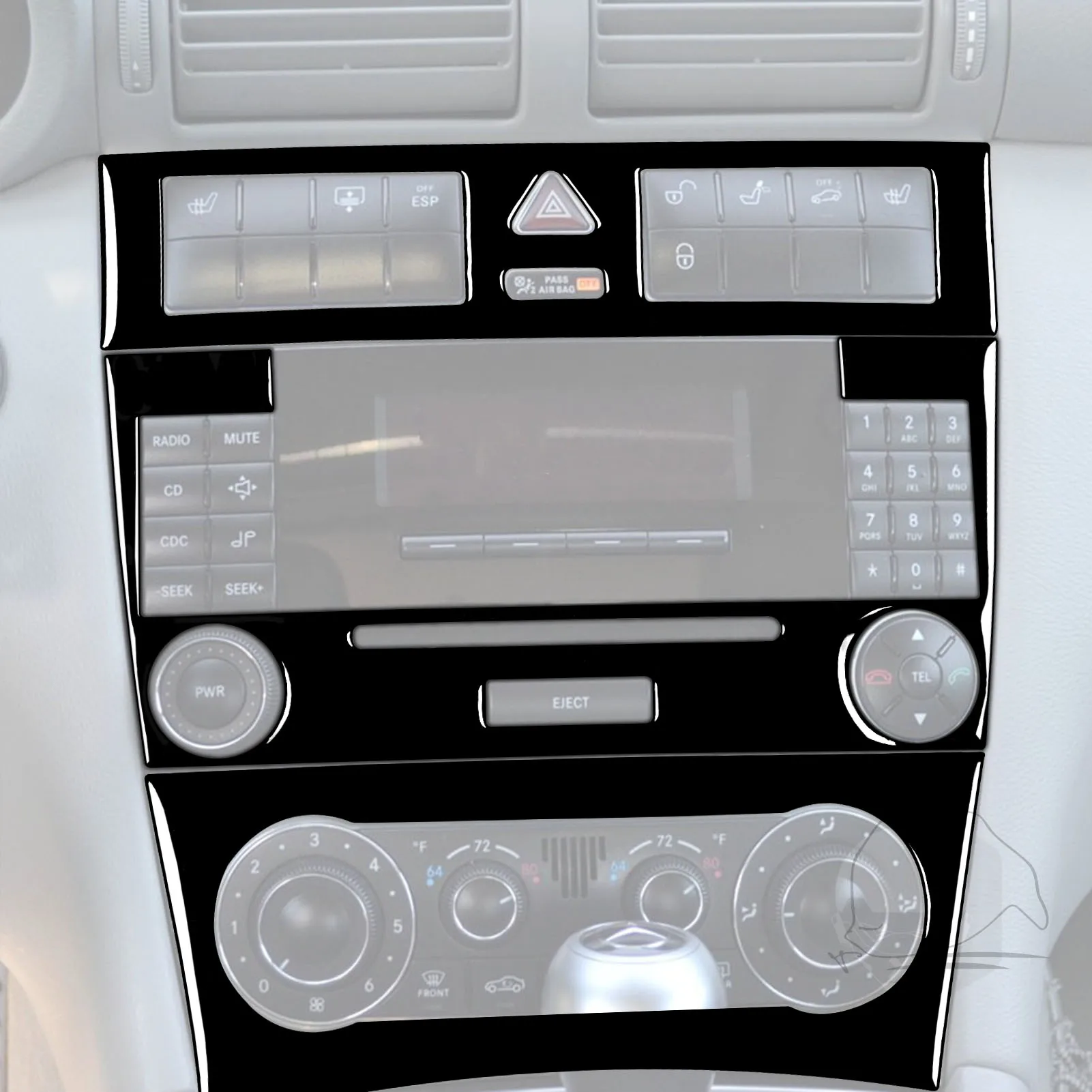 Черная магнитола для Mercedes-Benz C Class W203 2005-2007