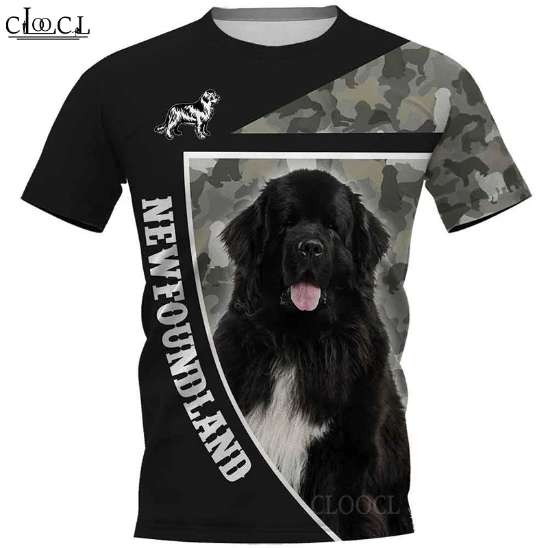 

HX Newest Popular Newfoundland Camo T Shirt 3D Print Fashion Harajuku Streetwear Pullover Tops Oversized Clothes Drop Shipping