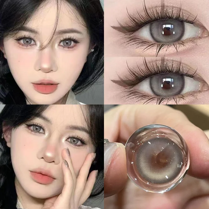 

KSSEYE 2PCS Colored Contact Lenses Natural Pupils for Eyes High Quality Contacts Green Grey Lense Cosmetics Yearly Free Shipping