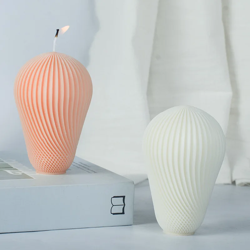 3D полосатая ваза силиконовая форма в виде столба для свечей искусственная