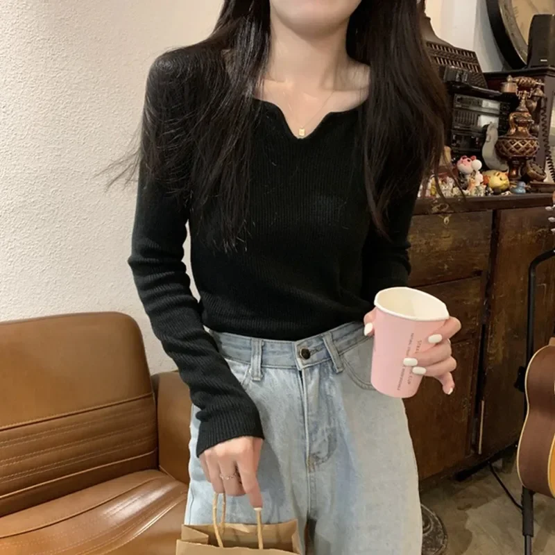 Пуловеры для женщин простой тонкий шикарный классический универсальный женский