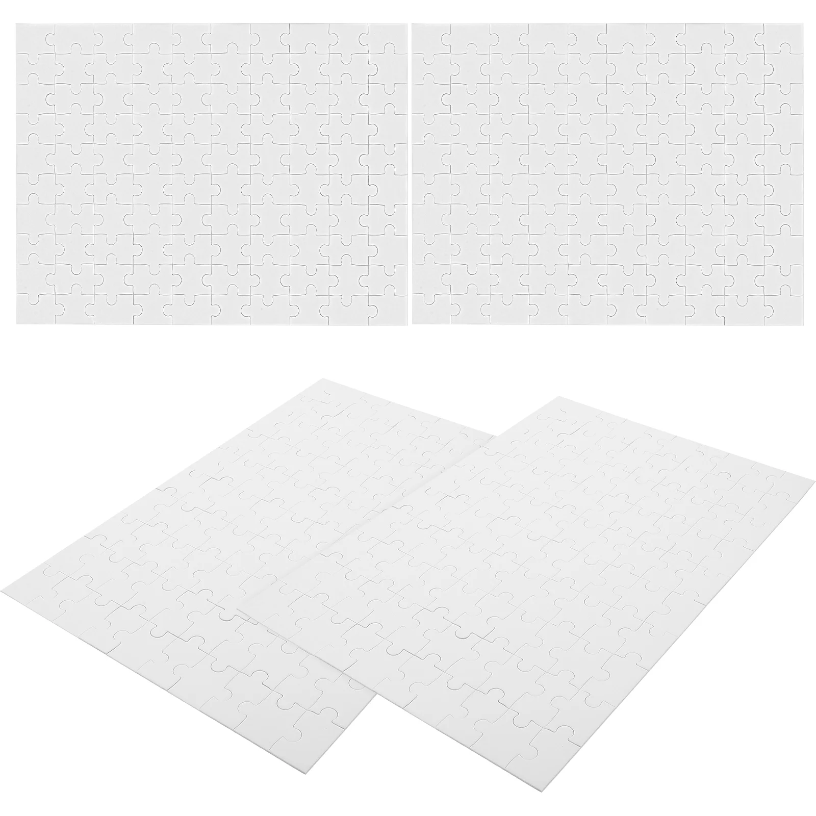 

4 Sheets Blank Puzzle Jigsaw Puzzles Kids White Mold Paper Para Niños