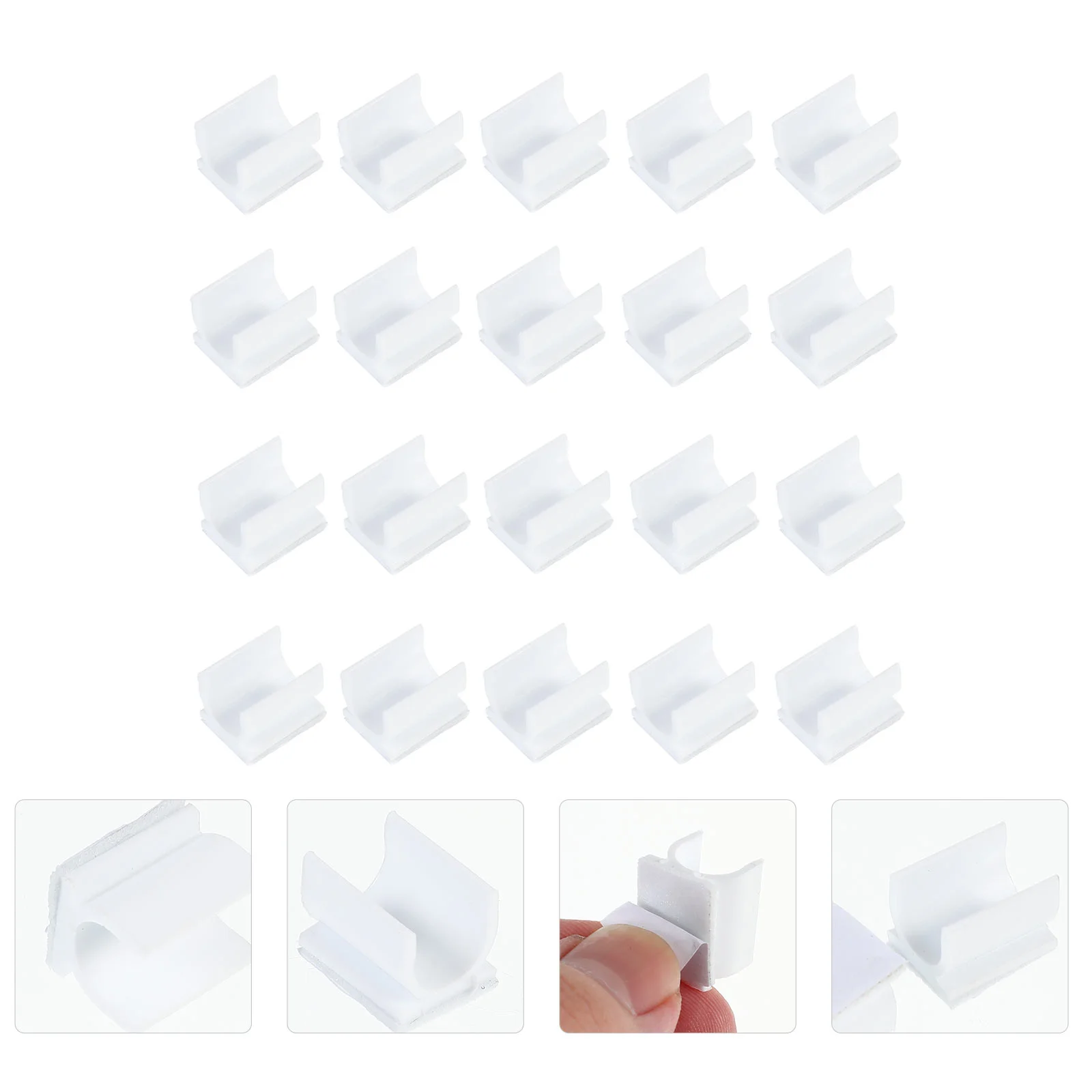 

100Pcs Practical Durable Simple Whiteboard Pen Clips Adhesive Pen Holders for School