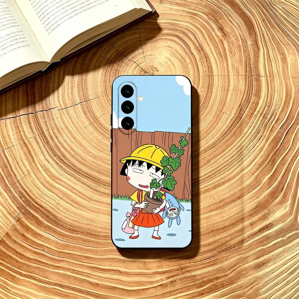 Фото Чехол для телефона Anime C-Chibi Maruko Chan, мягкий черный, для Samsung Galaxy A73, A72, A71, A70, A53, A52, A51 №3