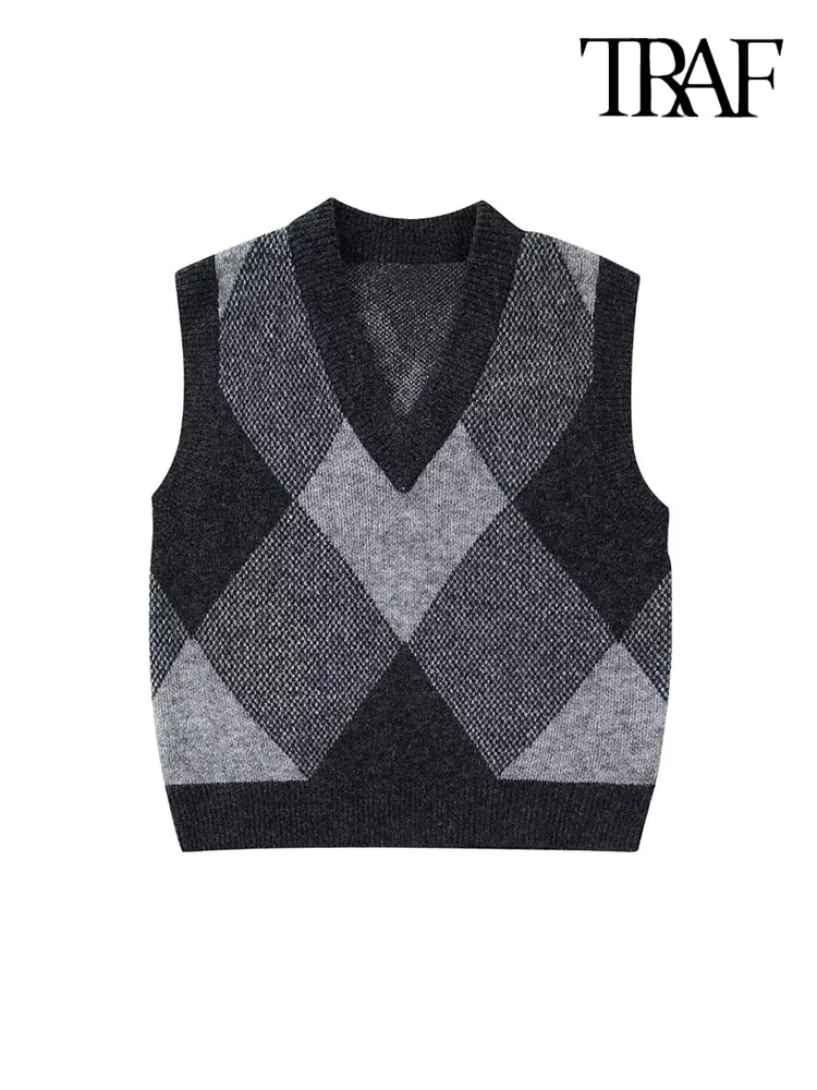 

Женский винтажный жилет с треугольным вырезом, без рукавов