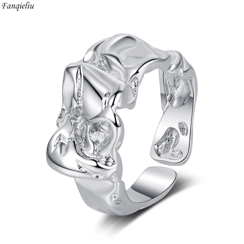 

Fanqieliu 925 Silver Needle High Quality New Jewelry Fashion Folded Ring For Women FQL23217
