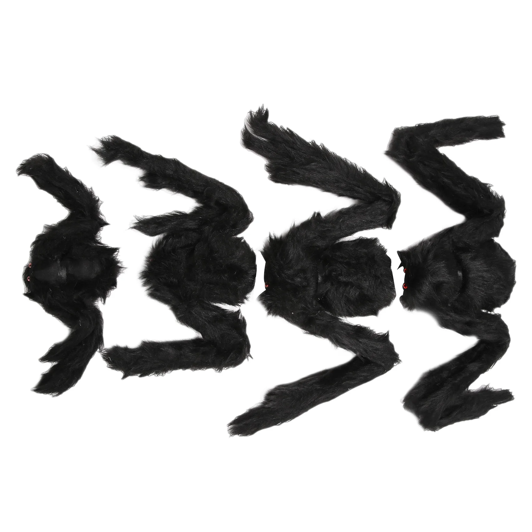 

Halloween Decorations Outdoor Spider Furry Black Giant Scary Fuzzy Spiders Indoor Yard Web (4Pcs, 35, 30, 20, 12 Inch)