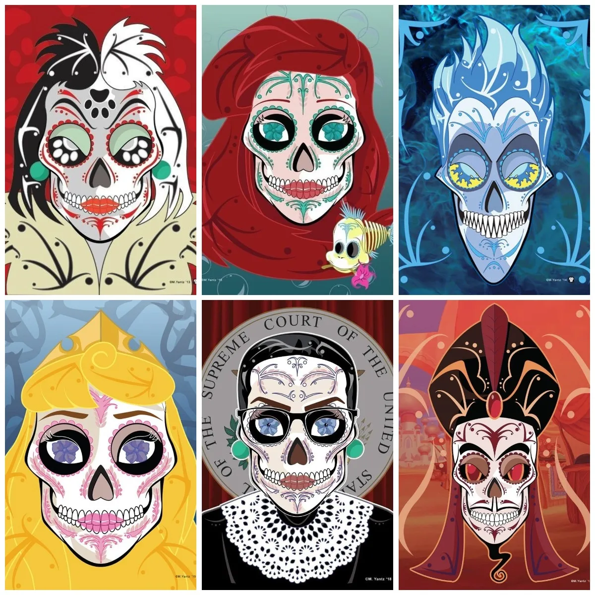 

Disney Cartoon Princesses And Villains Marvel Sugar Skull 5D Diamond Painting Cross Stitch Kits Embroidery Art Home Decor Gift