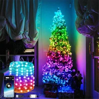 50 light blue tooth copper wire light music rgb light string app control usb plug in string light indoor color decorative light