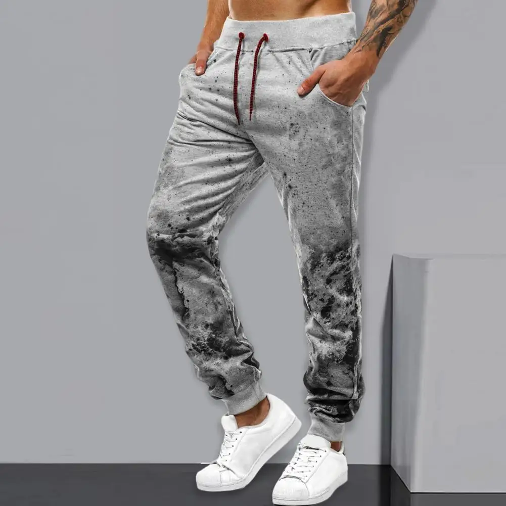 

Брюки мужские с эластичным поясом, мягкие модные спортивные штаны со средней посадкой, повседневная одежда