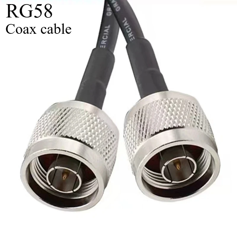 Фото Коаксиальный удлинительный кабель RG58 N-Male - N-Male, 50 Ом, на заказ, от 15 см до 200 см, для радиолюбителей №1