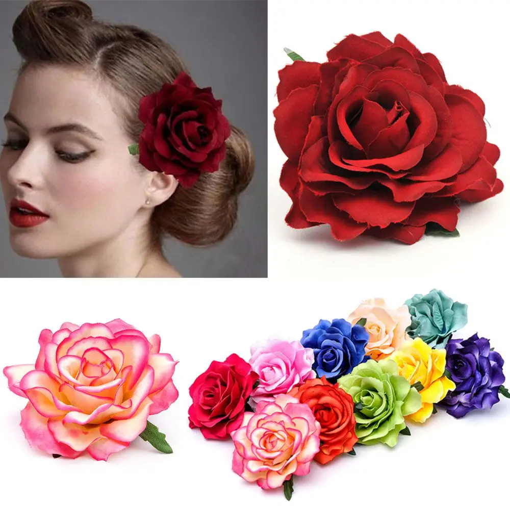 

Fashion Bridesmaid Bridal Women Wedding Hair Clip Brooch Rose Flower Hairpin