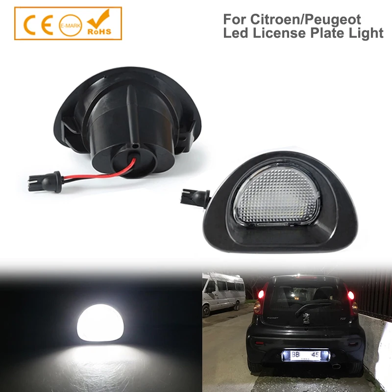 

2x For Citroen C1 Peugeot 107 MK1 2005-2014 LED Rear Number Plate Light Lamp Unit 6340E2 89034489 OEM New Genuine