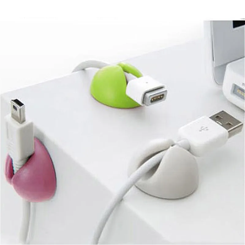 

5Pcs Wire Clips Self Adhesive USB Data Cable Organizer Desk Set Wire Clip Bobbin Winder Wrap Cable Manager for Desk Supplies