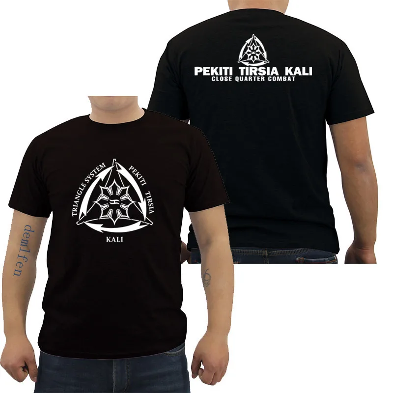

Футболка мужская с фирменным логотипом фирмы Pekiti Tirsia Kali, рубашка в стиле Харадзюку, летняя с коротким рукавом
