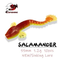 esfishing pesca worm bait salamander 55mm1 2g 10pcs swing lively bionic isca artificial best fishing lure tackle free shipping