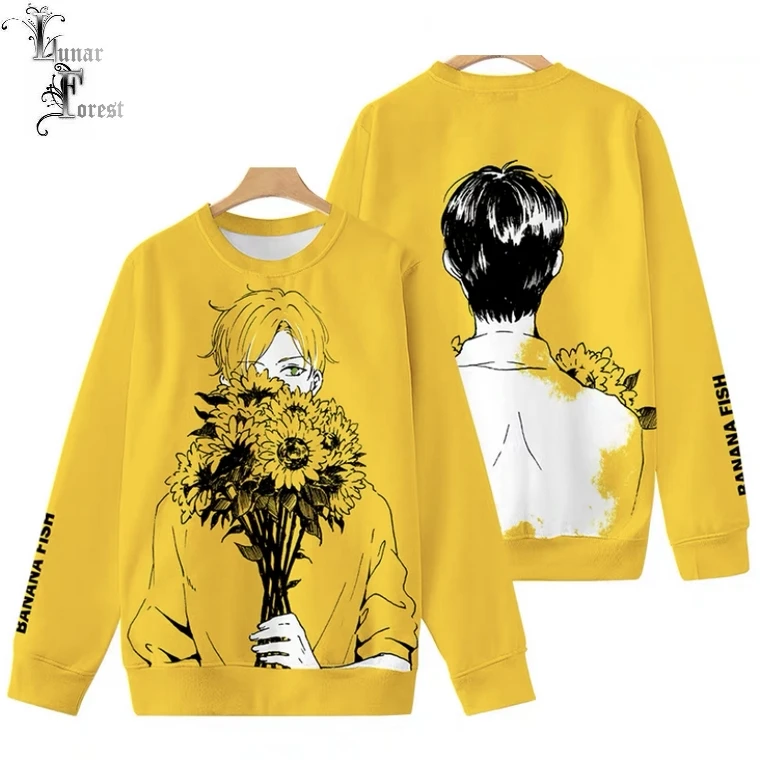 

Новинка, футболка с 3D-принтом в виде банановых рыбок, модная женская футболка с круглым вырезом и длинным рукавом, женская одежда