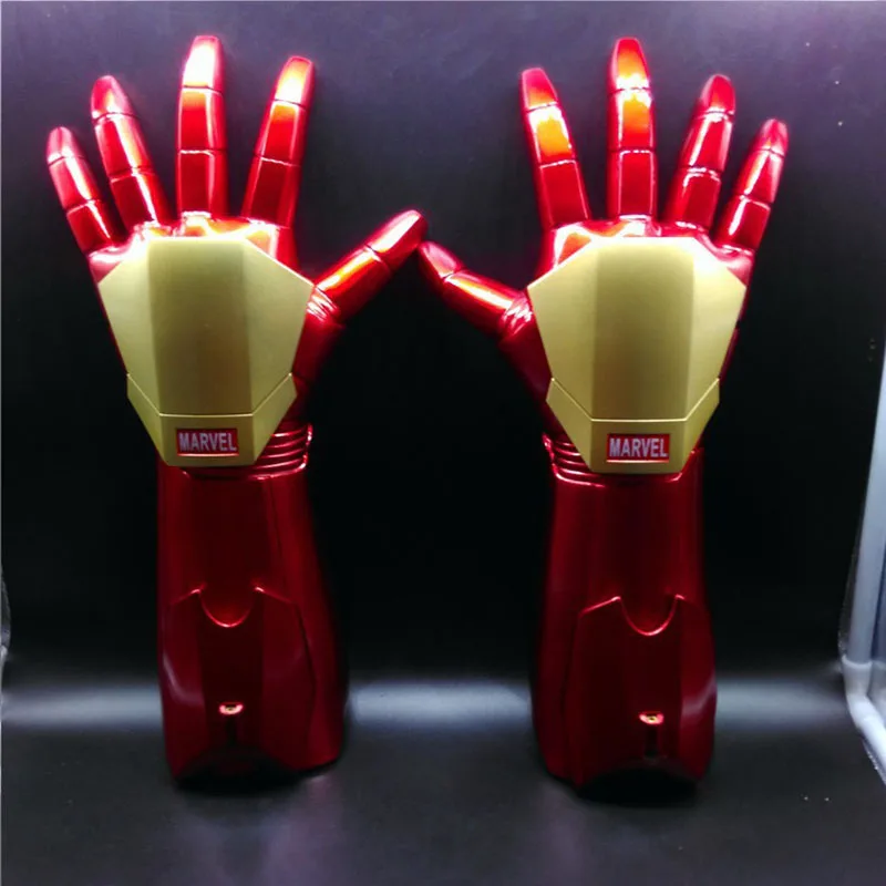 ML Legends Iron Man Gloves 1:1 Light Led Ironman Wearable Gloves PVC Action Figure Toys Cosplay Props Birthday Gifts for Childre