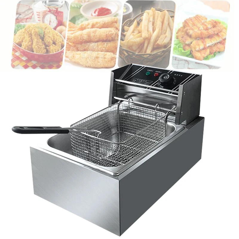 

6L Electric Fryer 220V 2500W Multifunction Mechanically Operated Deep Fryer Stainless Steel Chicken Fries Kitchen Fryer