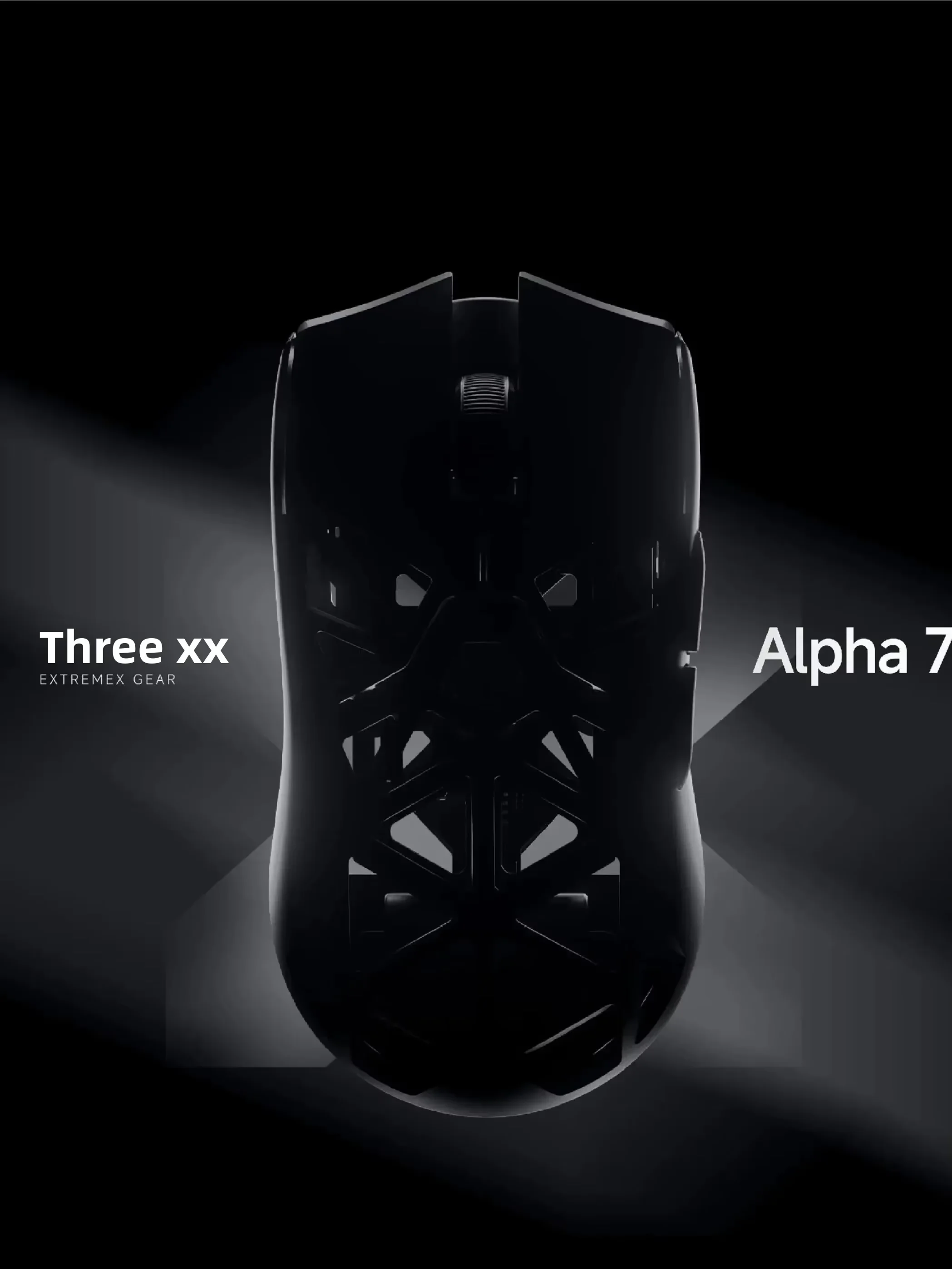 Фото Игровая мышь EXX Alpha7, беспроводная, трехрежимная, легкая (47 г), двойное разрешение 8K, корпус из алюминиево-магниевого сплава, сенсор PAW3955, полая конструкция, подарок для геймеров. №2