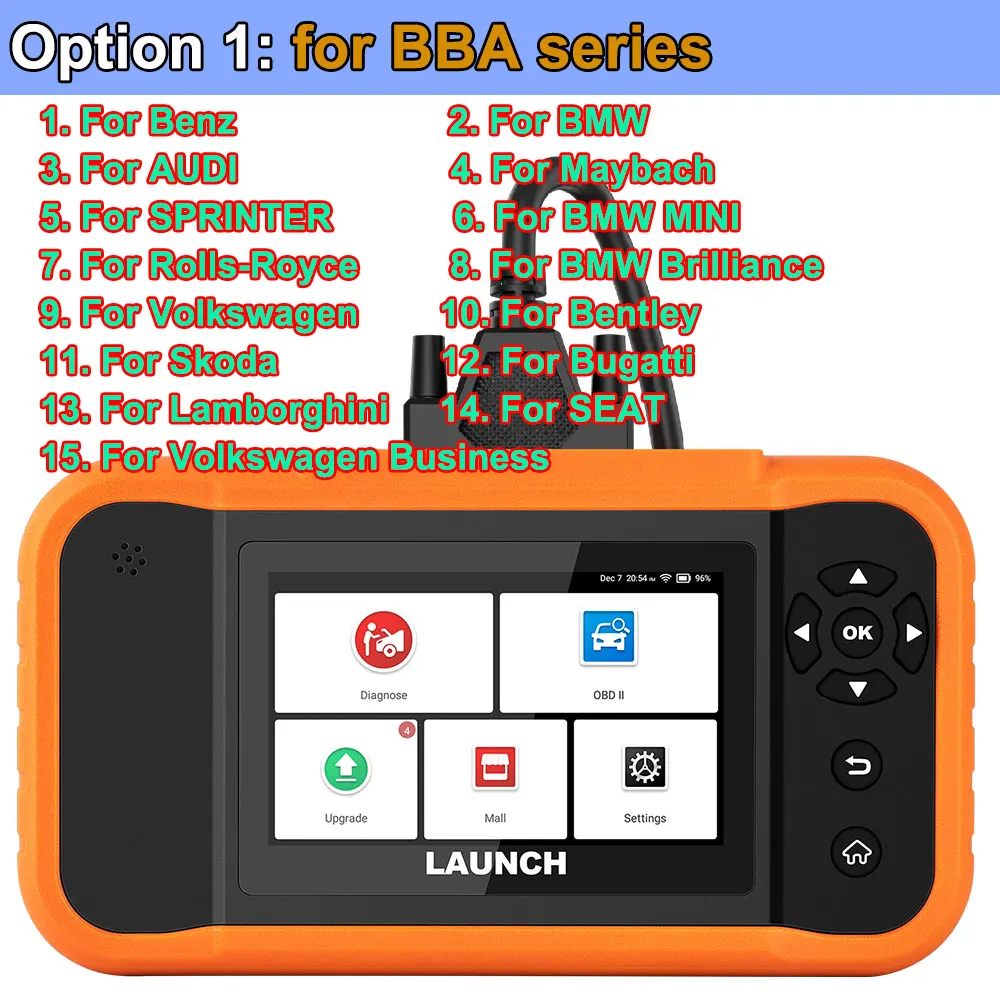 

LAUNCH X431 Creader Elite 2,0 BBA Полная система диагностических инструментов OBD2 сканер двунаправленное кодирование ЭБУ для BMW/Benz/Audi