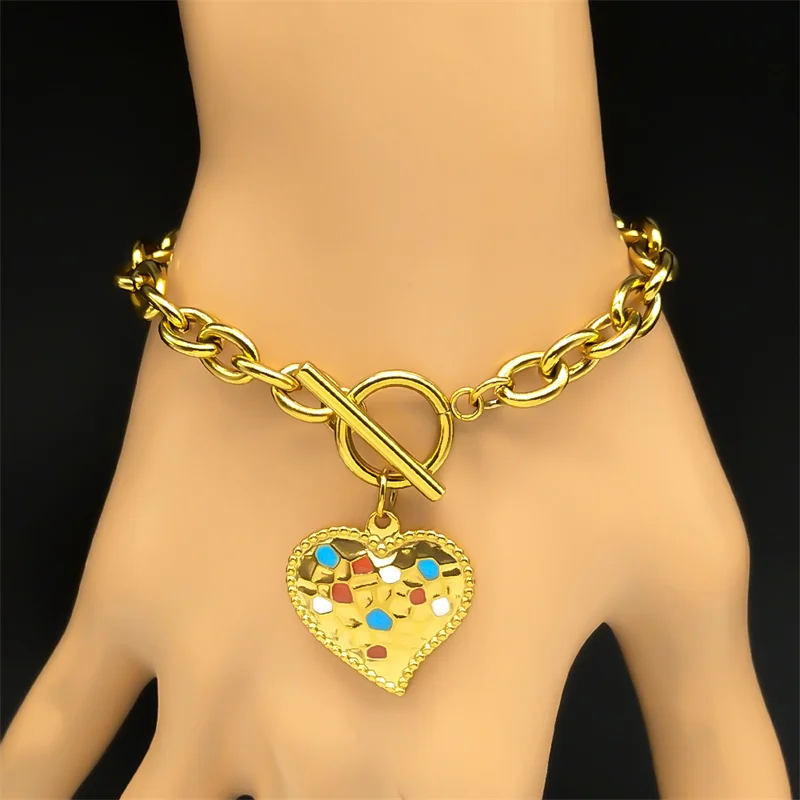 Модный Красочный эмалевый Романтический женский набор из колье и браслета