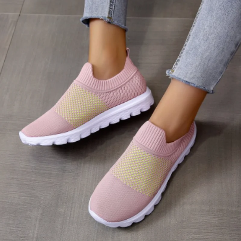 

Women Shoes Knitting Sock Sneakers Women Lightweight Casual Slip on Flat Laides Shoes Woman Plus Size Loafers Walking Famela