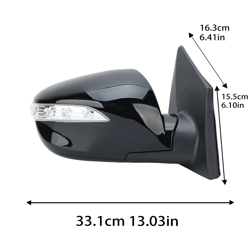 Зеркало заднего вида в сборе 6 проводов для Hyundai IX35 LM 2009-2015 черное с поворотником