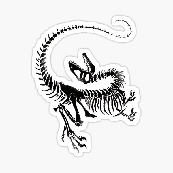 Велоцираптор скелет принт 5 шт. наклейки для декора фона детский бампер