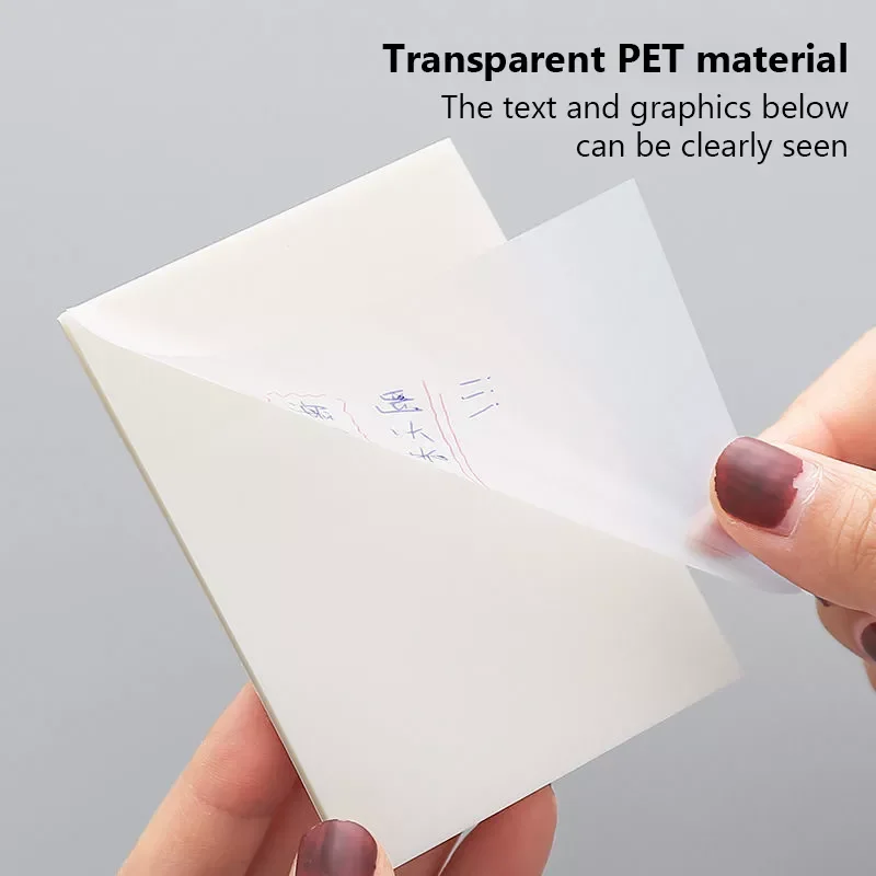 

50 Sheets Waterproof PET Transparent Sticky Note Memo pad Daily To Do List Paperlaria School Stationery Office Accessories