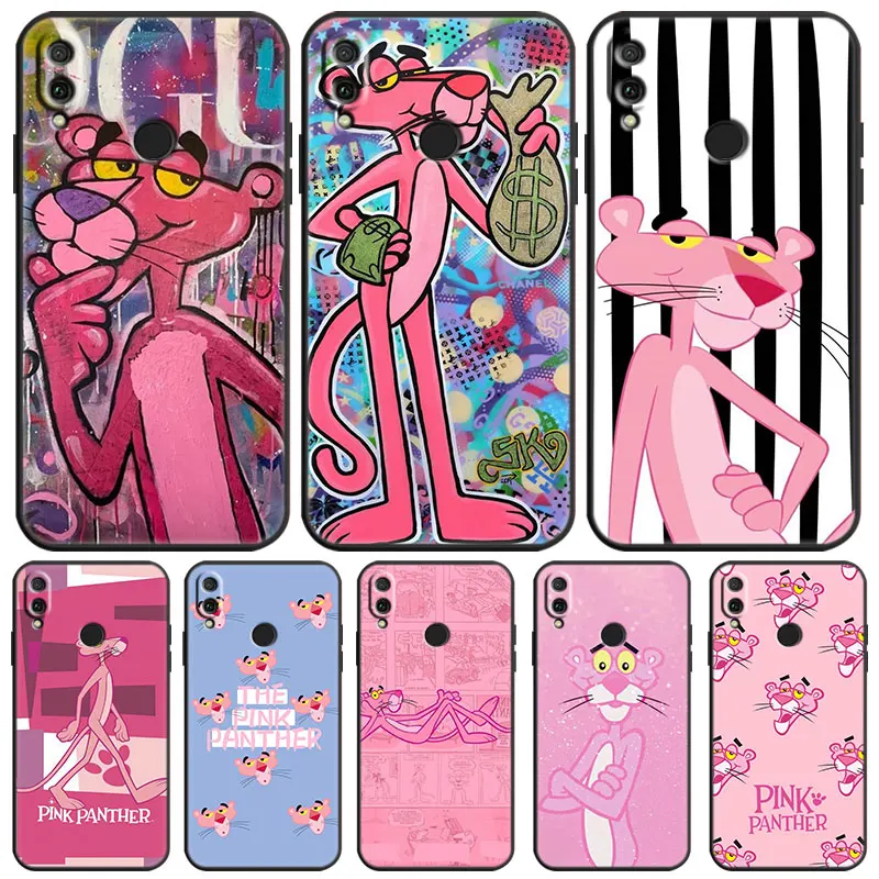 Милый мультяшный чехол с розовой пантерой для Honor Y8 X6 4G X7 4G X8 X9 4G Φ Huawei Y9 Y7 Y5 Y6 Y7 A S P Prime 2018 2019 2020 черный мягкий