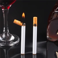 lighters outdoor mini lighter refillable butane gas metal cigarette shaped lighter portable grinding smoking accessories no gas