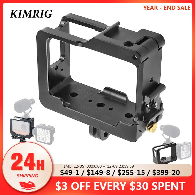 

Рамка для панорамной камеры KIMRIG 360, защитный чехол с адаптером холодного горячего башмака 1/4 для штатива Insta360 One R 4K