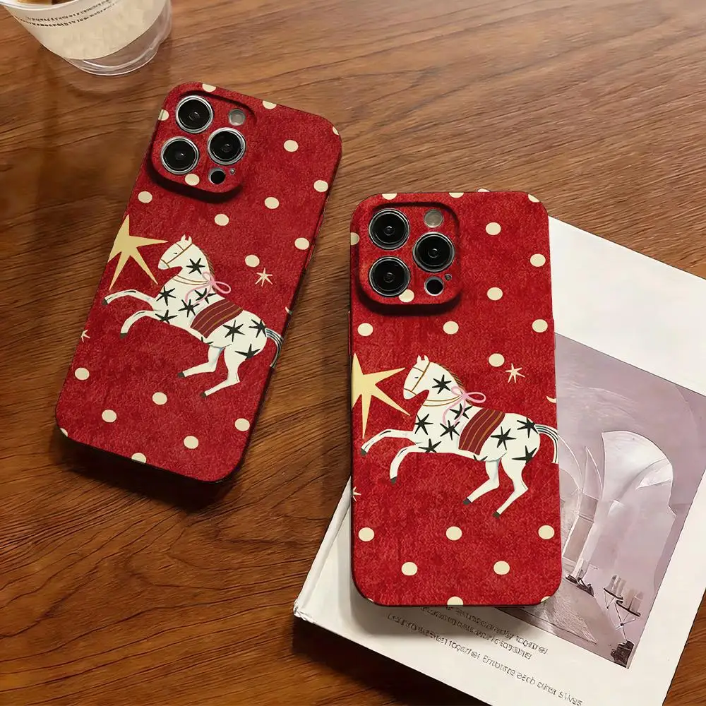 Фото Чехол для телефона с узором «Звезда, Луна, Пони» подходит для iPhone 17 16 15 14 13 12 11 Pro/Max/Plus, противоударный и противоотрывный. №4