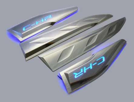 

Стайлинг автомобиля ABS кузов автомобиля ниже боковой молдинг полоса декоративная накладка со светодиодной подсветкой подходит для Toyota C-HR CHR 2016-2021