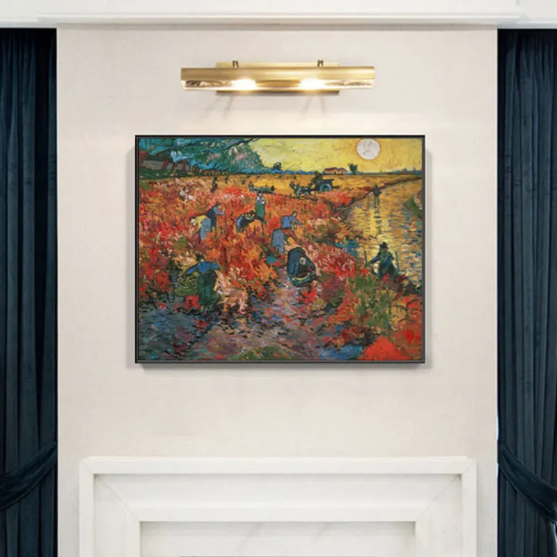 

Van Gogh Post-Impressionism Canvas Oil Painting Abstract Red Vineyards Poster And Prints Living Room Home Decor Wall Art Picture