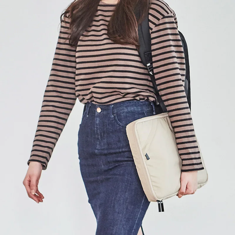 Handheld Document Bag 13 Inch Men's Briefcases Ipad  Electronic Data line Organizer Case Office Pouch Women's Travel Accessories