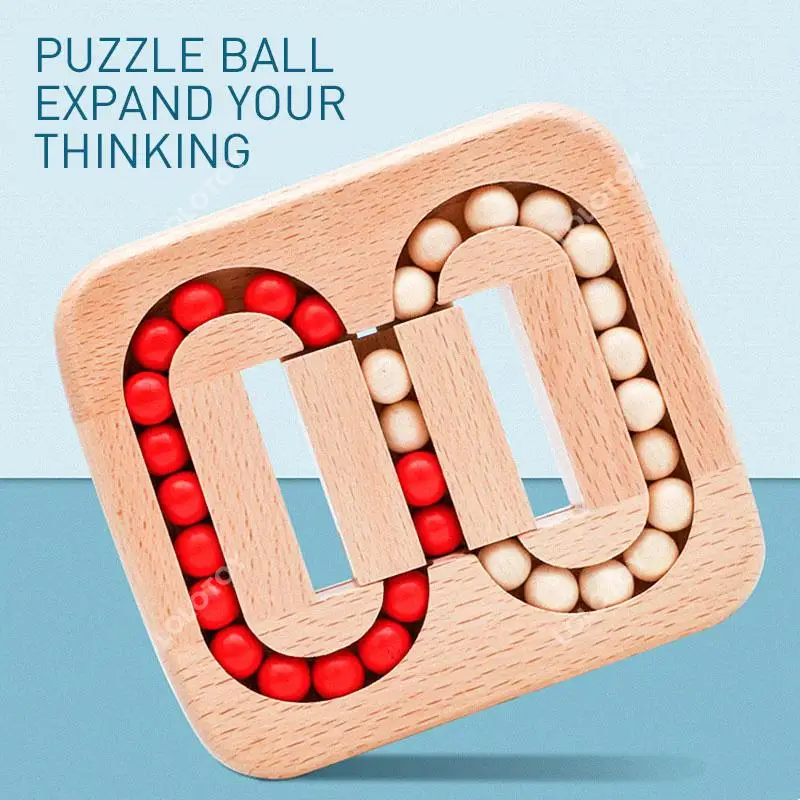 

Wooden Puzzle Ball Toys Luban Lock for Children Educational Early Education Rolling Magical Bean Cube Balls