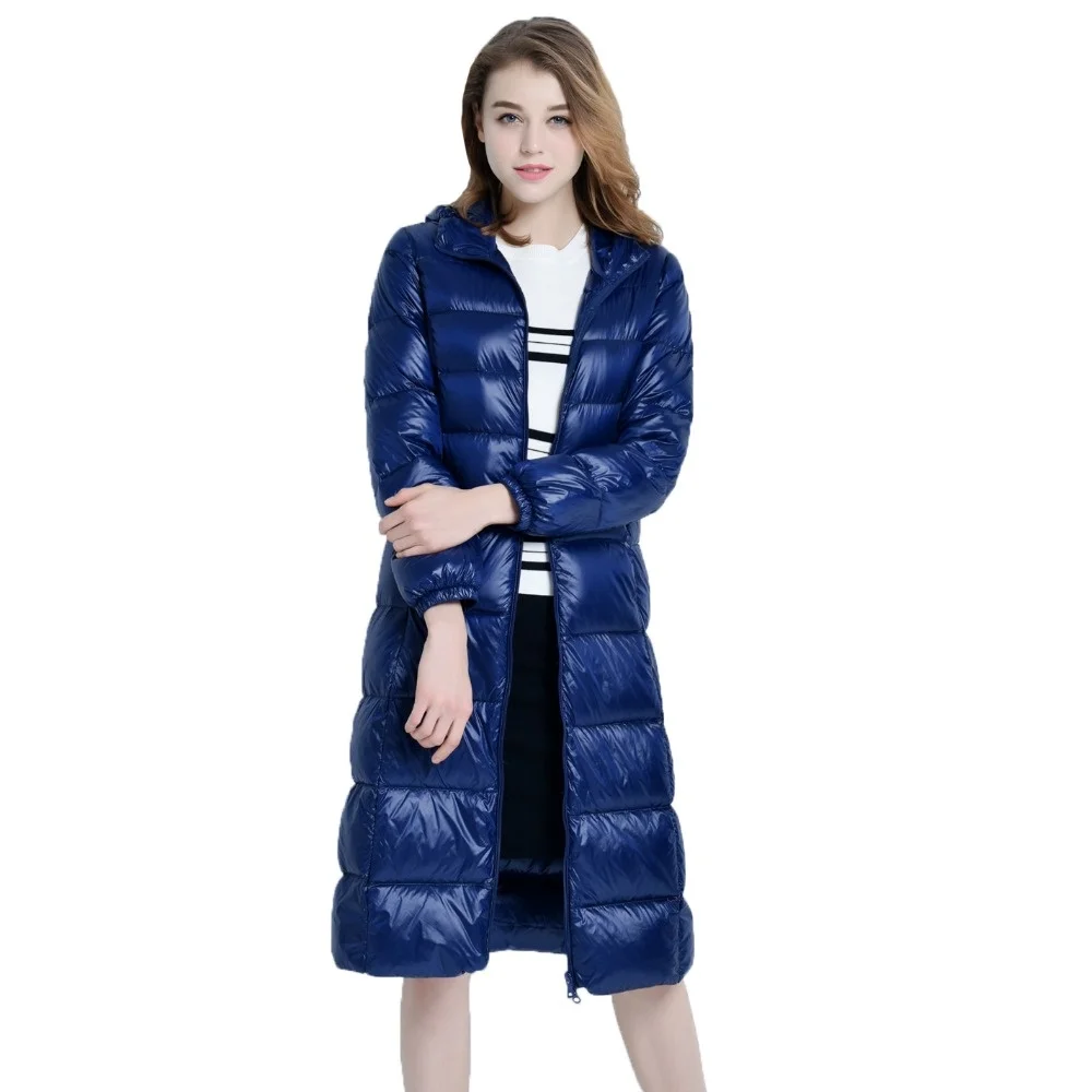

Superior Winter Quality New Fashion Zipper Hooded Long sleeve Warm Jackets Loose Female White Duck Down Jacket C 564