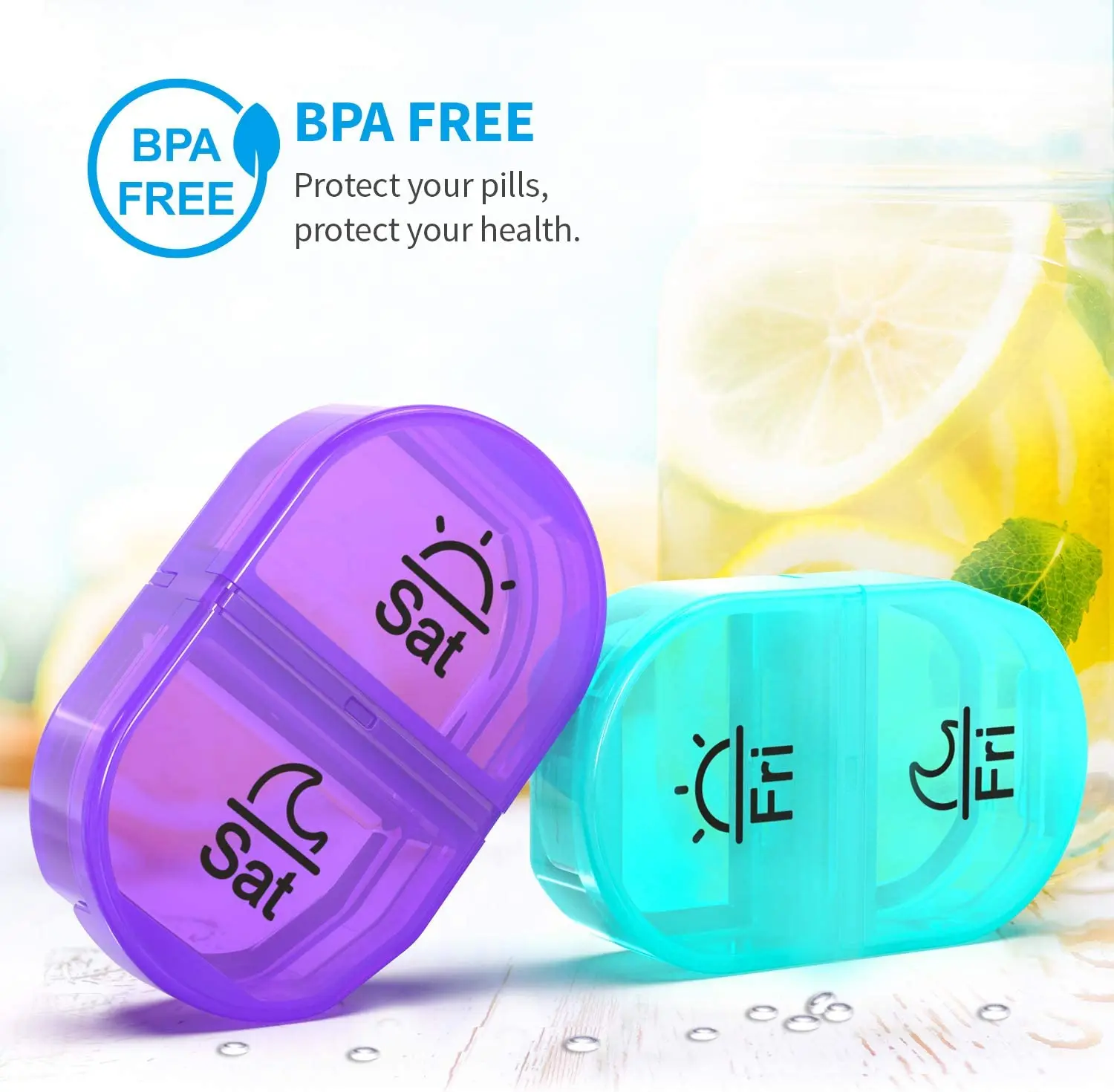 Контейнер-органайзер для таблеток 10 ячеек |