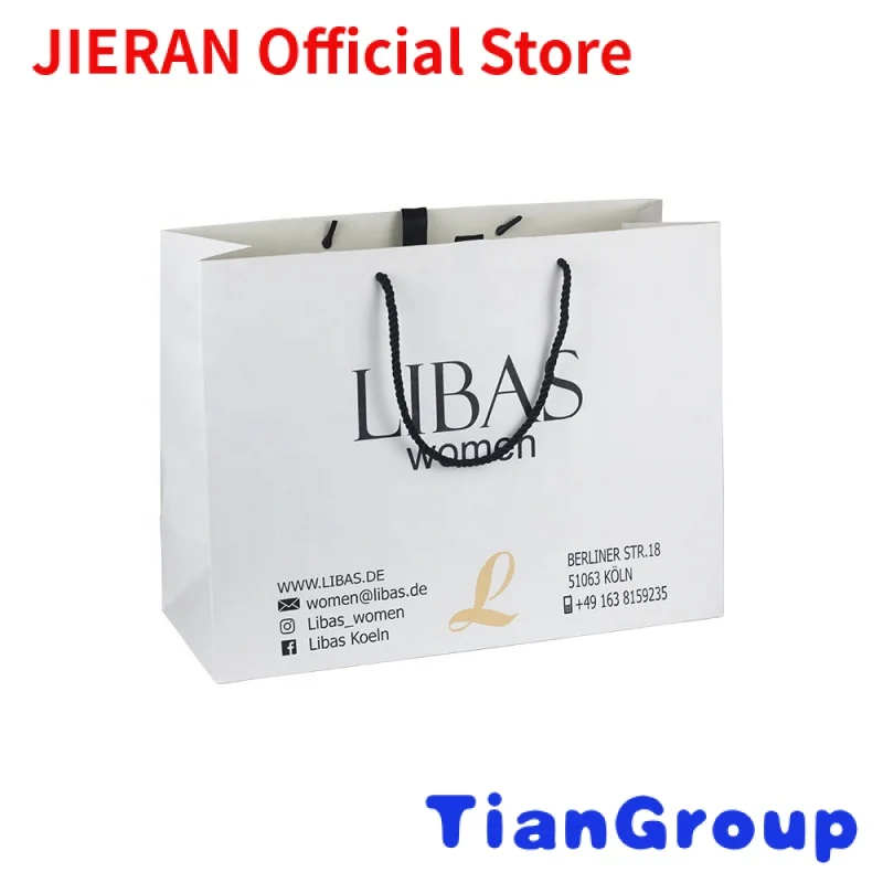 

Manufacturer wholesale apparel packaging custom luxury boutique shopping paper packing bag with logo print