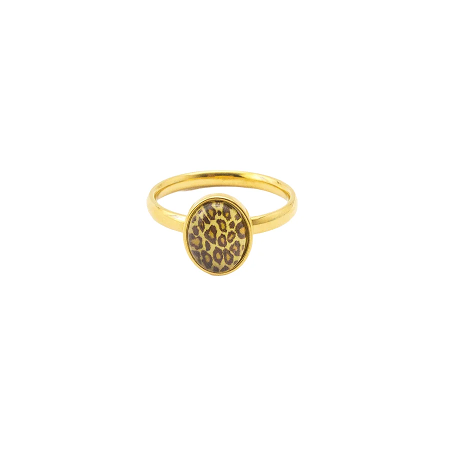 

2022 Summer Style Leopard Print Finger Rings For Men Gift Hot Selling Stainless Steel Women Jewelry Anillo Hombre Free Shipping
