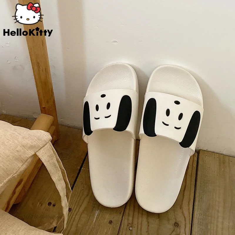 

Sanrio Pochacco New Design Flat Shoes Korean Cute Slippers Women Soft Thick Bottom Sandals Summer Casual Shoe Y2k Female Slipper