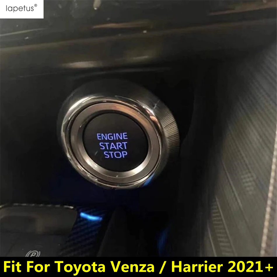 

Car Engine Start Stop Button Switch Decoration Cover Trim For Toyota Venza / Harrier 2021 - 2023 ABS Chrome Accessories Interior
