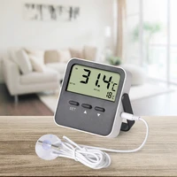Room Thermometer -50-70            Electronic Hygrometer Alarm Portable Plastic Temperature Humidity Meter with Bracket Bedroom Green