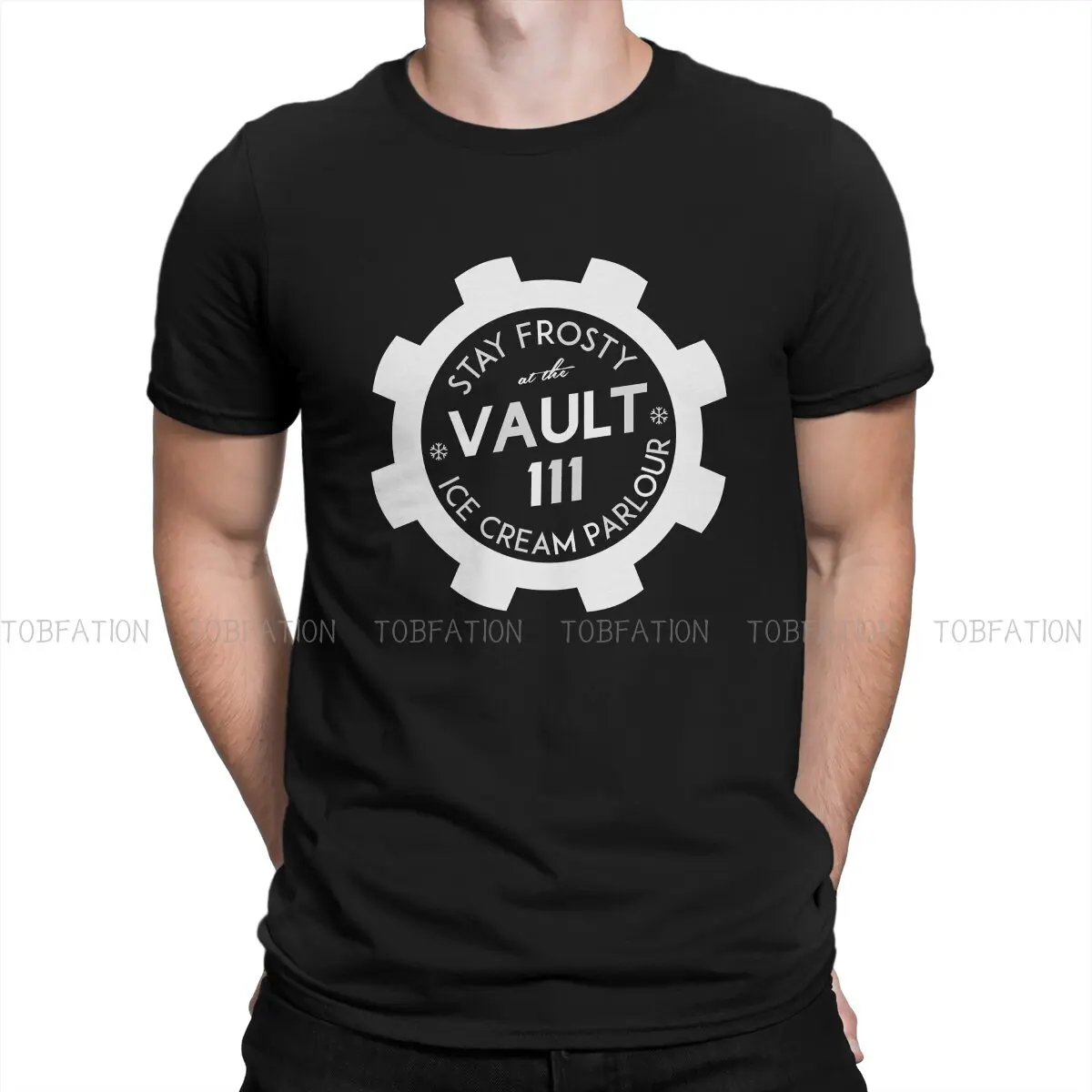 

Футболка Fallout Vault Boy с изображением мороженого, гостиной, игрового хранилища, летняя мужская футболка с графическим рисунком, одежда из 111 хлопка, футболка с круглым вырезом, 100%