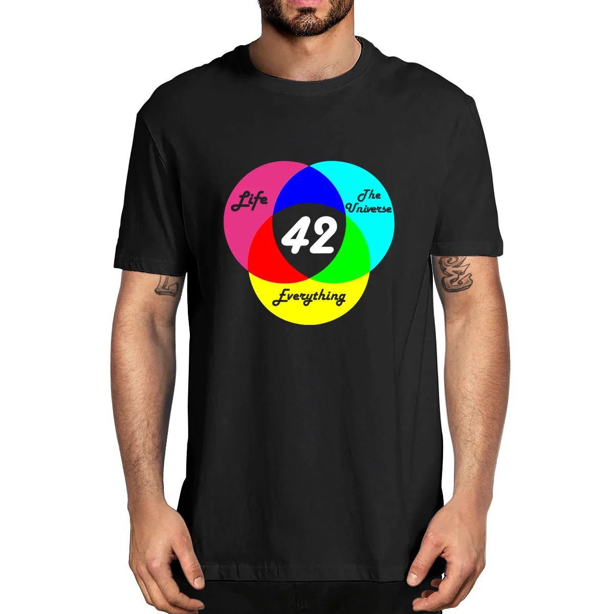 

Answer is 42 - Inspired by Hitchhikers Guide to the Galaxy Sci Fi Men's 100% Cotton Novelty T-Shirt Women Soft Tee Tshirt Gift