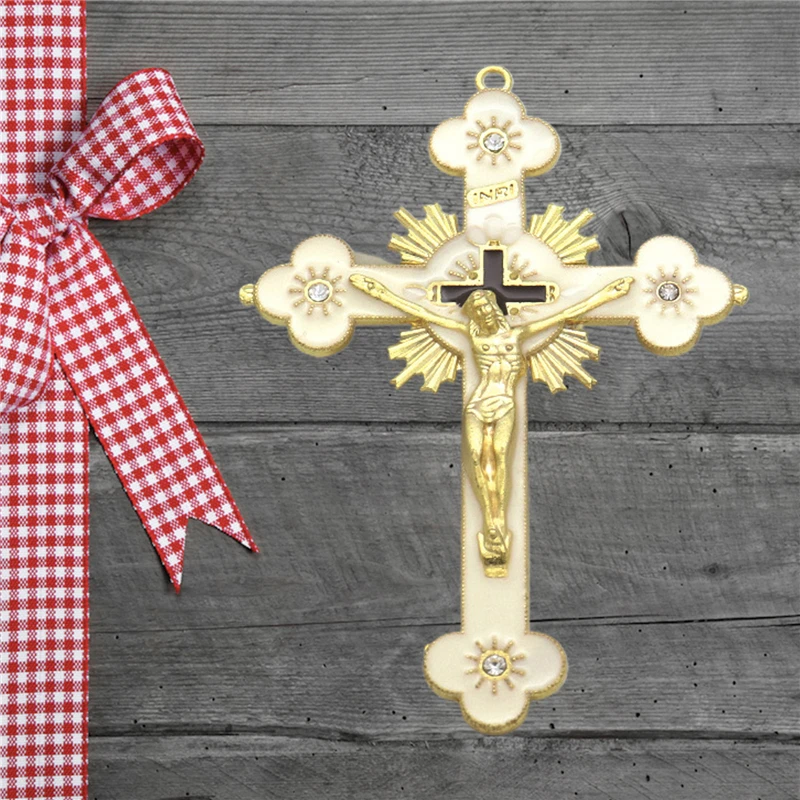 

Портативные золотые католические настенные кресты INRI, христианские латиноамериканские кресты, молитвенные церковные Подвески, декор, расп...