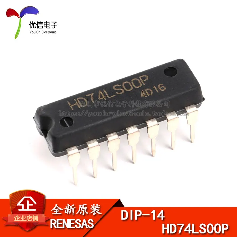 

Original genuine direct plug HD74LS00P DIP-14 four two input NAND logic chip