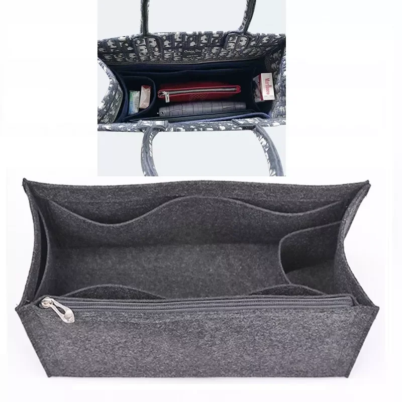 

For Book Tote Felt Cloth Insert Speedy Bag Organizer Makeup Handbag Organizer Travel Inner Purse Baby Cosmetic Mommy Bag